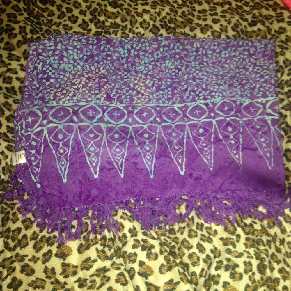 Purple and Blue Women's Swim Sarong